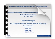 Vortrag Psychoonkologie am Comprehensive Cancer Center in Würzburg als PDF