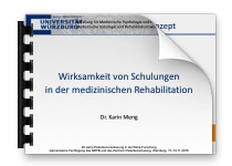 Vortrag Wirksamkeit von Schulungen in der Rehabilitation als PDF